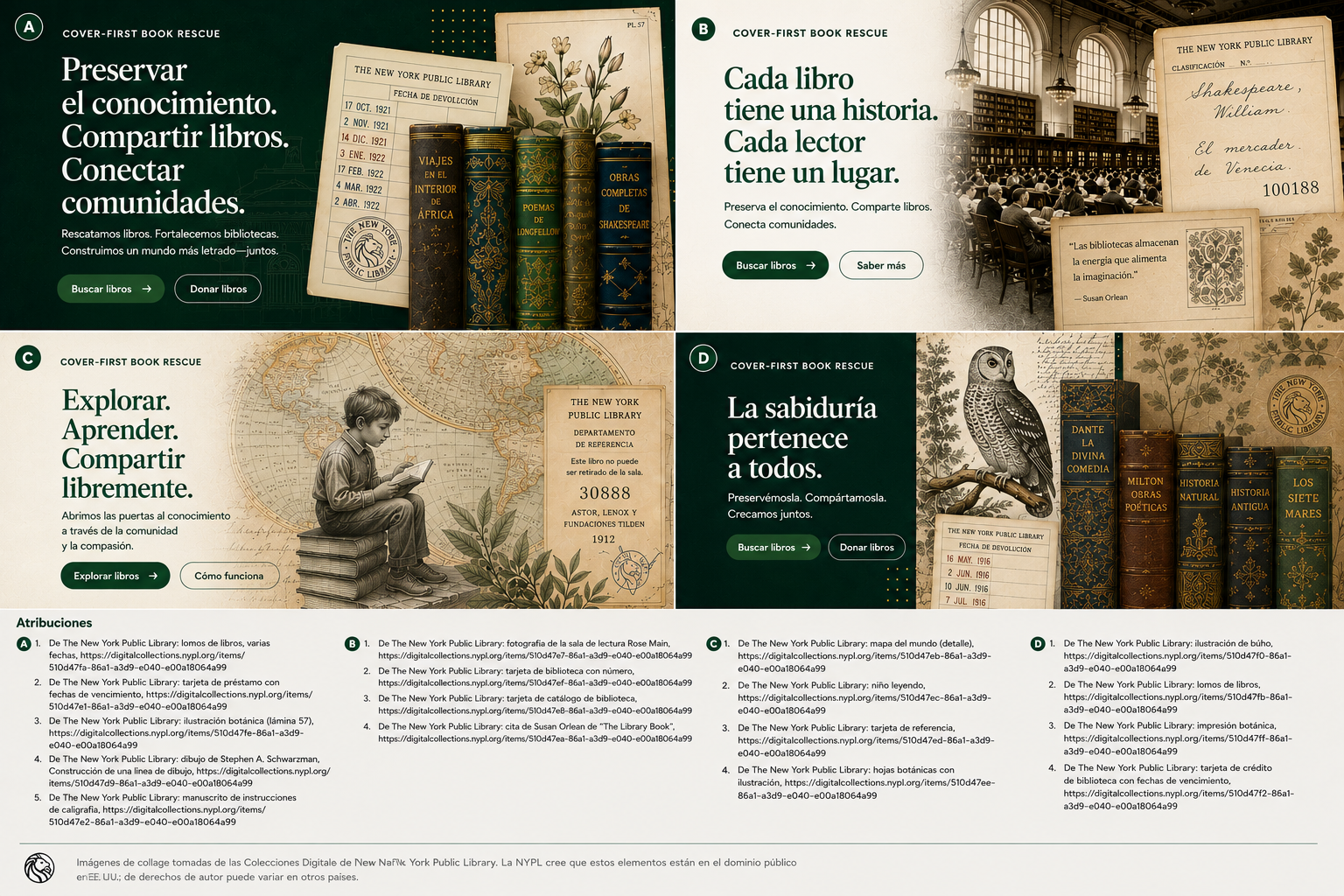 Visual institucional Let Books en español