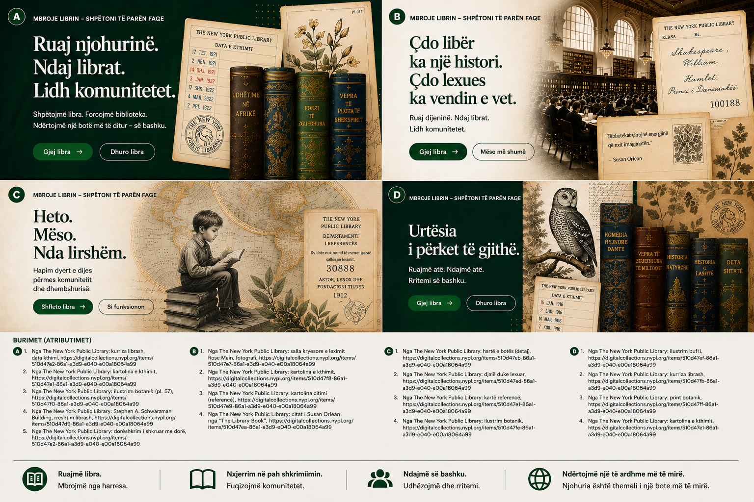 Vizual institucional Let Books në shqip