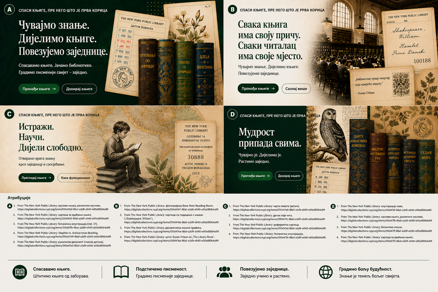 Српски ћирилични Let Books институционални визуел